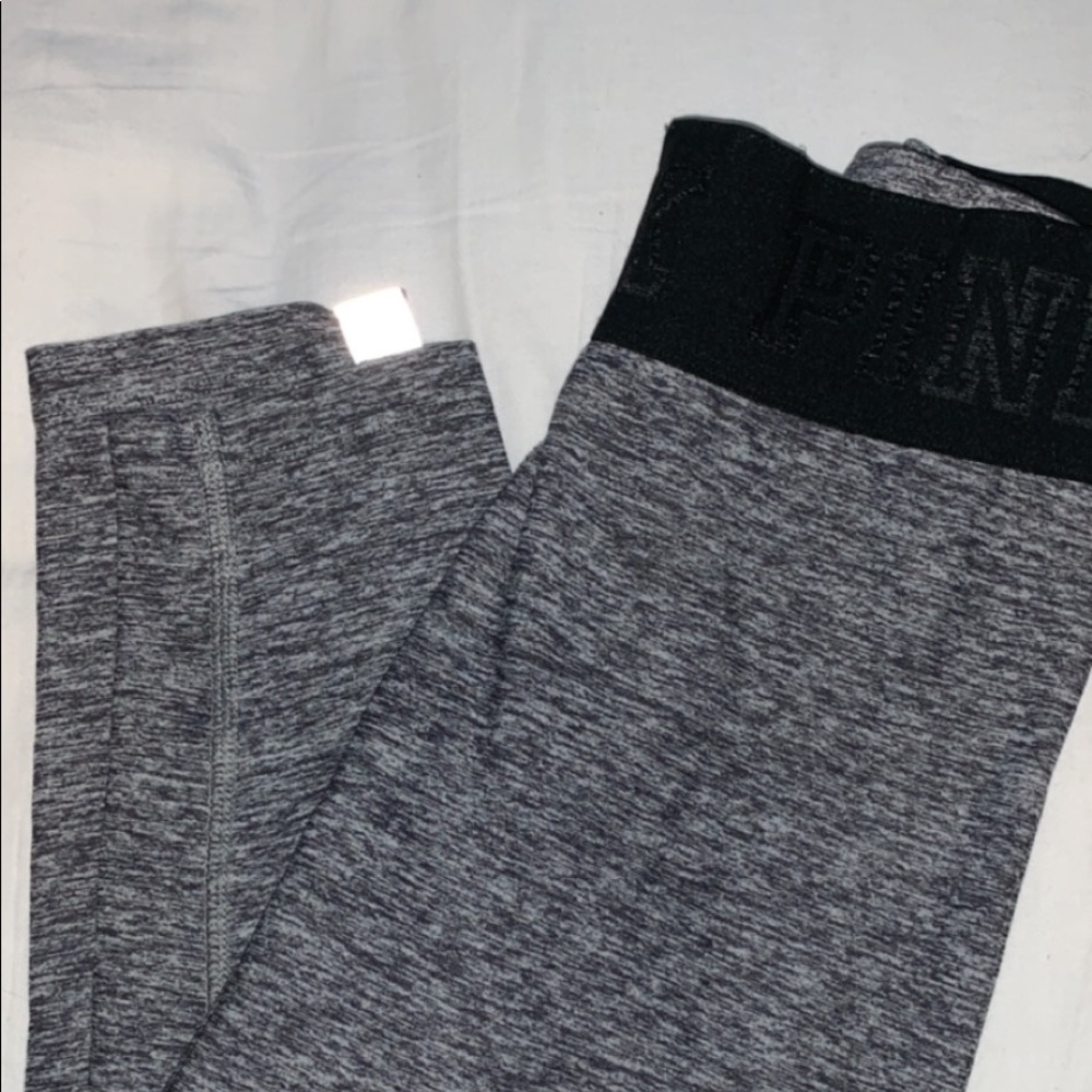 Pink Heather Gray Cropped Leggings